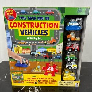 **NEW** Hinkler Pull-Back and Go Construction Vehicles Floor Puzzle -NIB